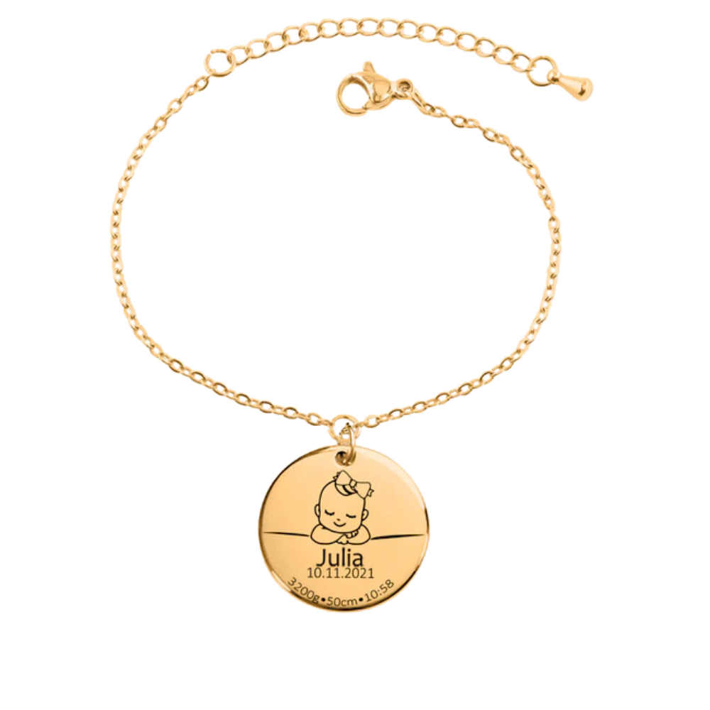 Baby Birth Coin Bracelet