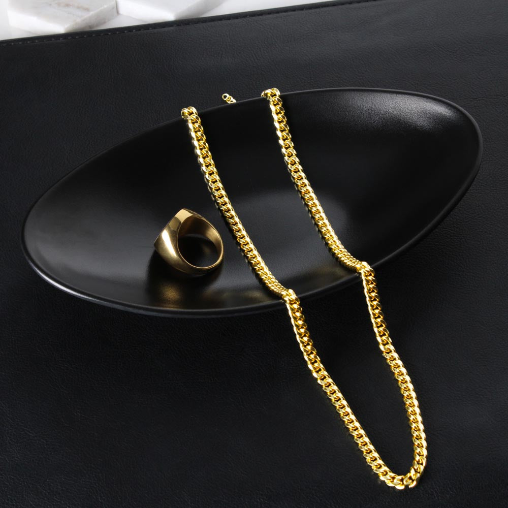 Valentines Gifts To My Husband From Wife, Cuban Link Chain Necklace For Husband, Fathers Day Gift For Husband From Loving Wife