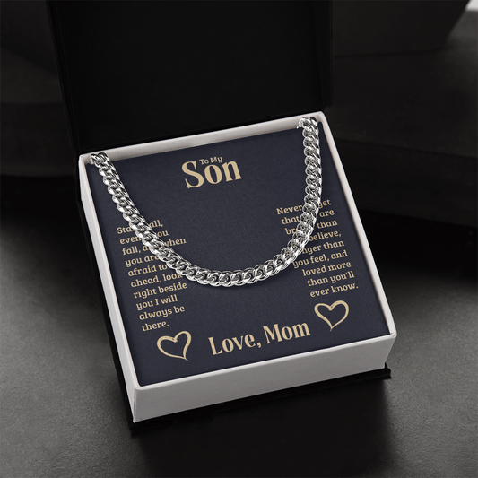 Cuban Link Chain Necklace, To My Son Birthday Gift From Mom, Graduation Gifts For Son, Class of 2025 Graduation Gift