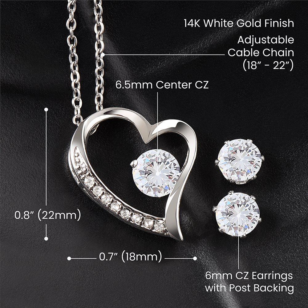 Heart Pendant with Earrings