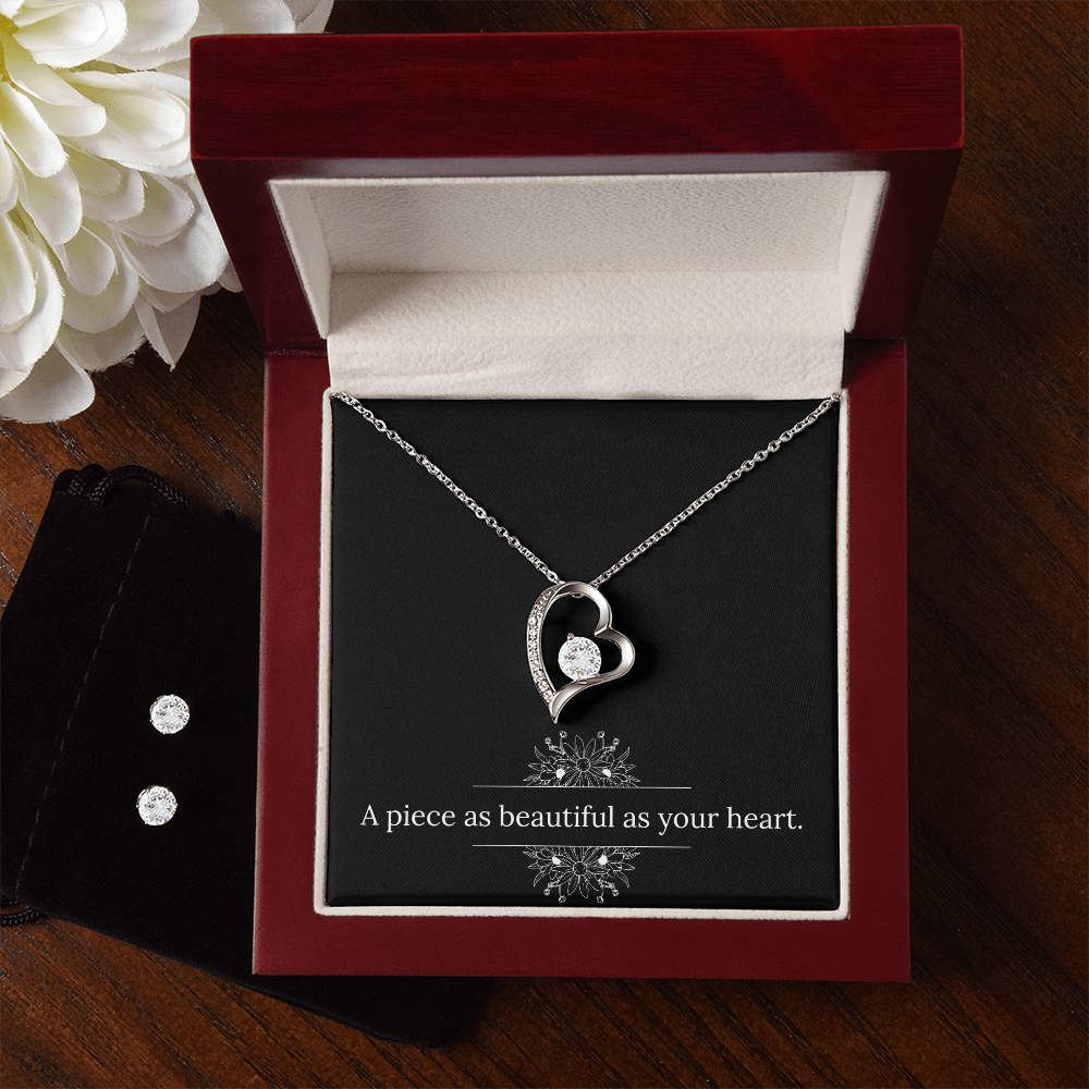 Heart Pendant with Earrings