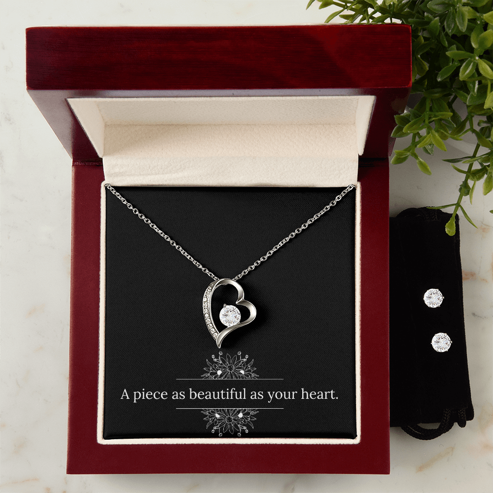 Heart Pendant with Earrings