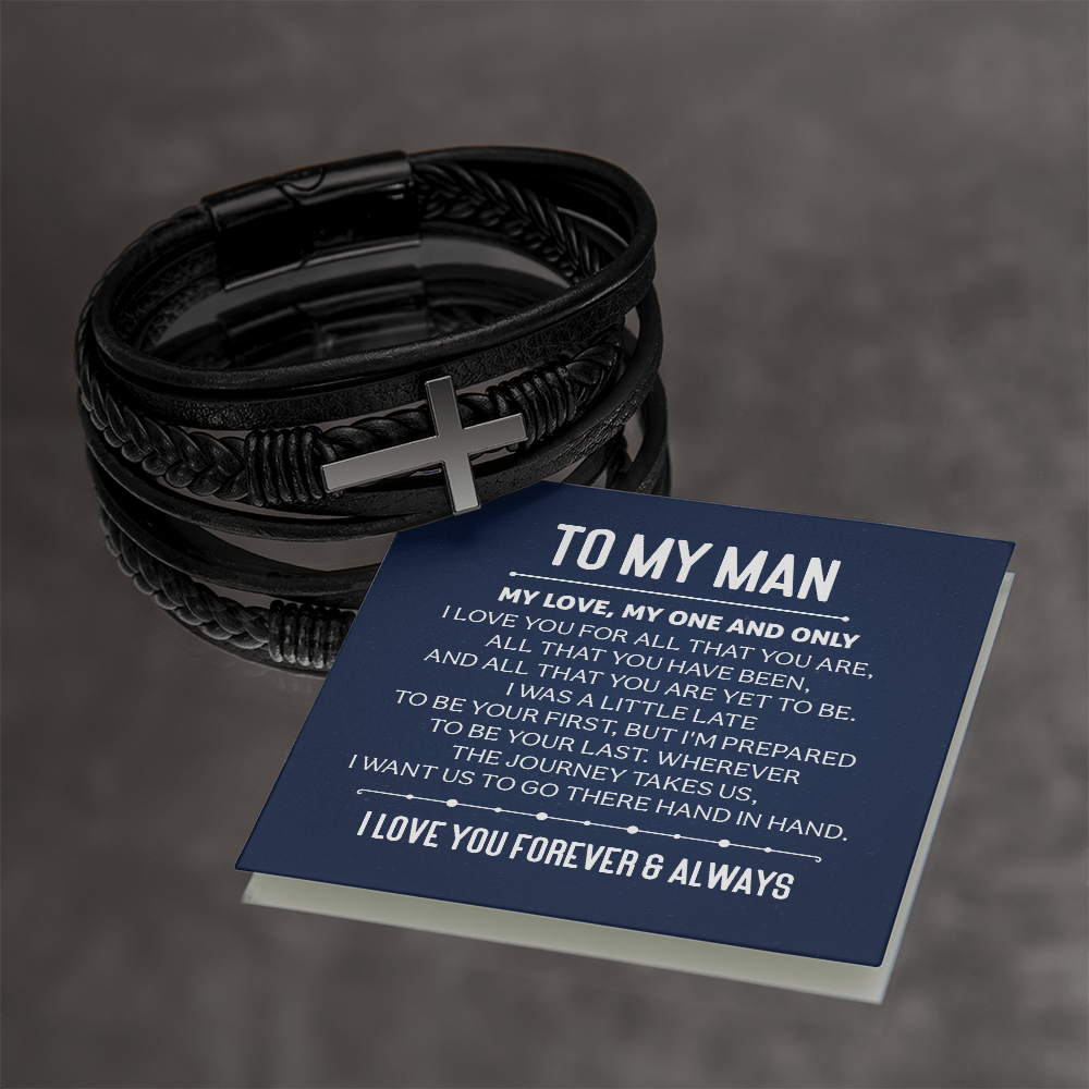To My Man Valentines Day Gifts From Wife, Men's Bracelet Gift From Wife To Husband, To My Husband Gifts From Wife, Birthday Gift For Husband From Loving Wife