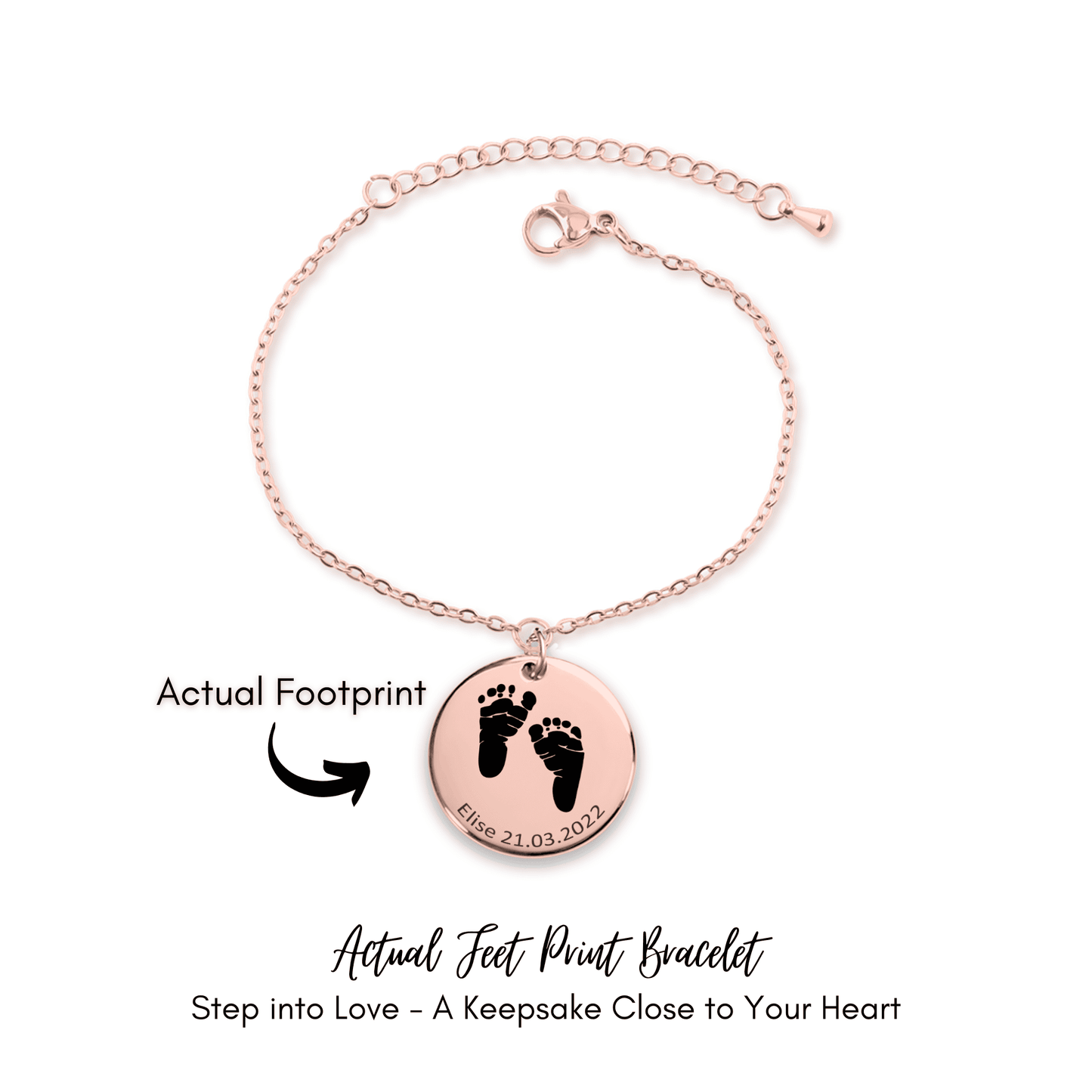 Feet Print Coin Bracelet