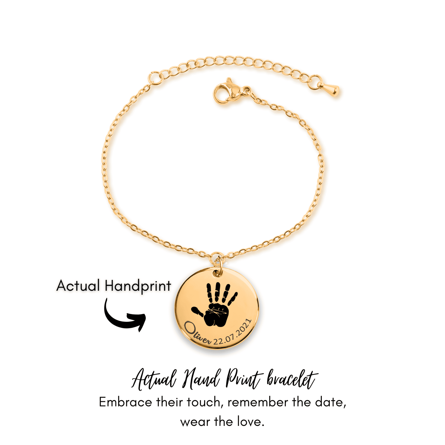 Hand Print Coin Bracelet