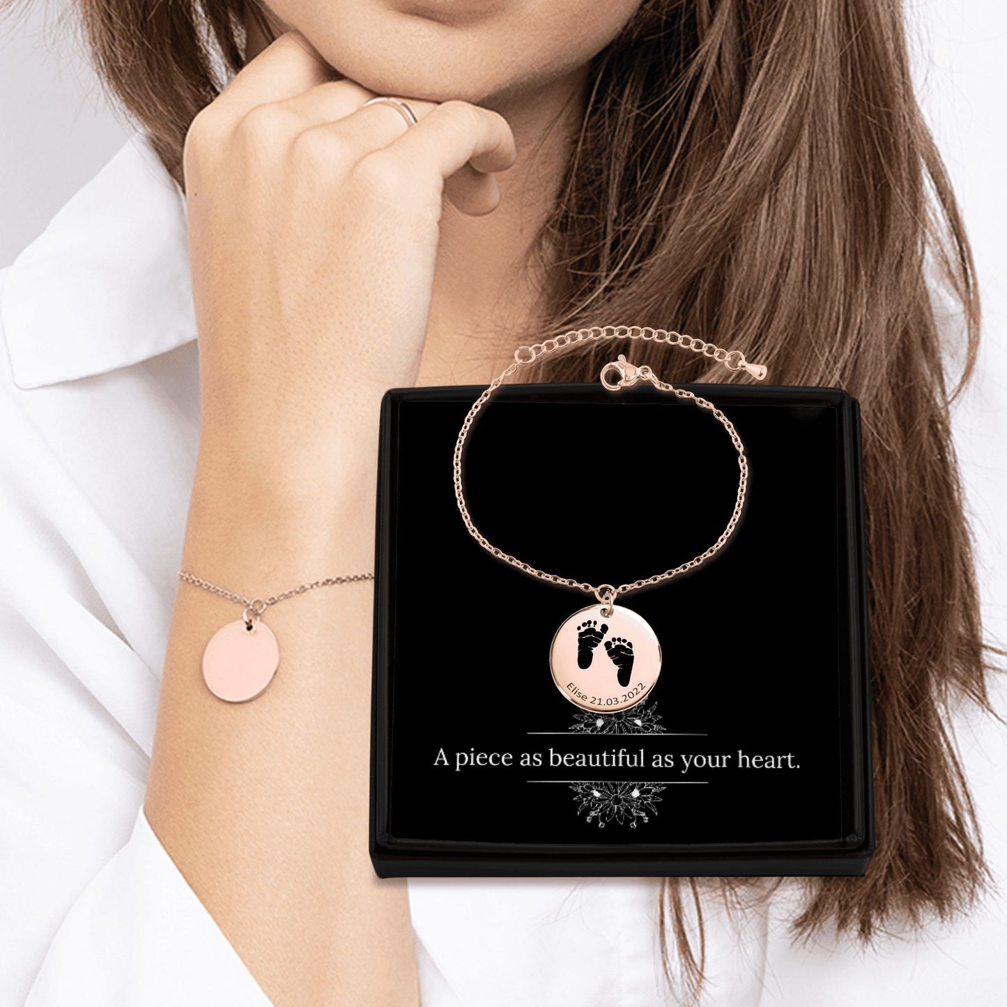 Feet Print Coin Bracelet