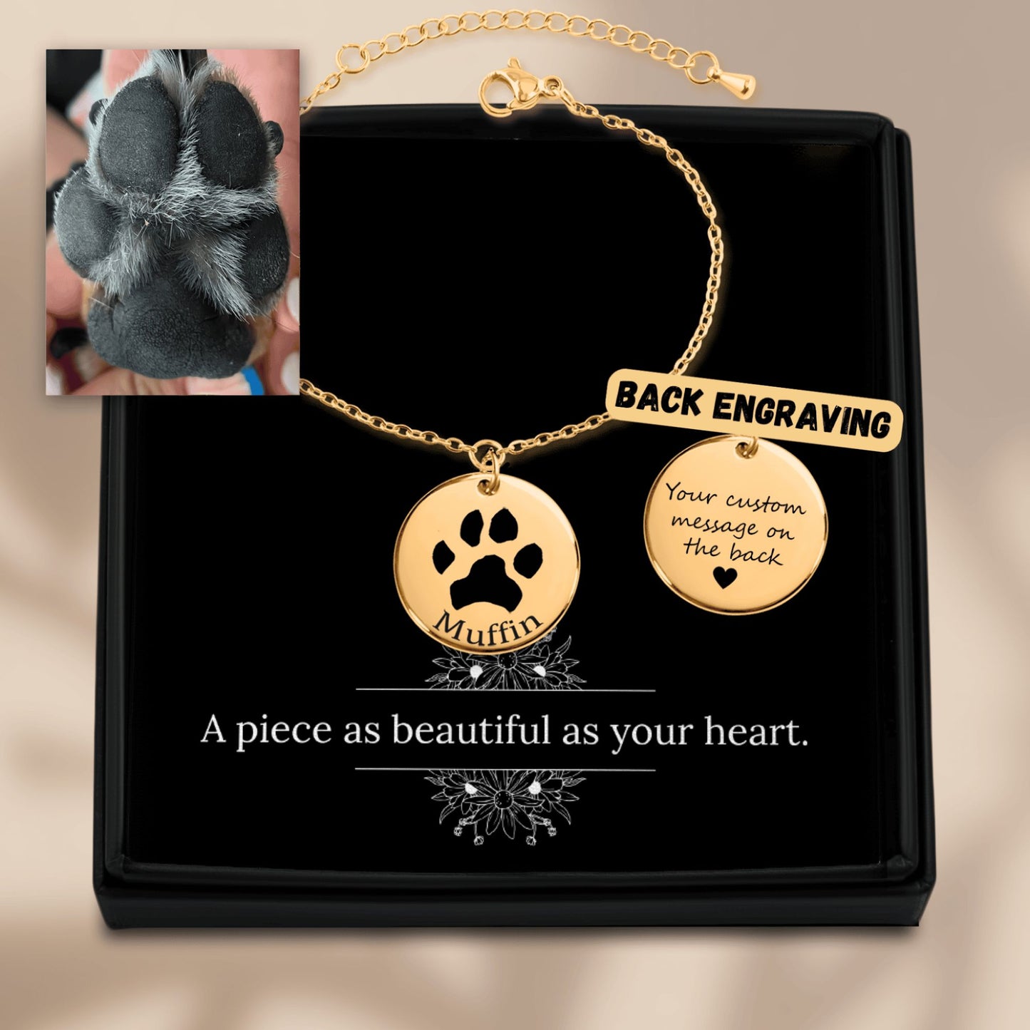 Custom Pawprint Bracelet