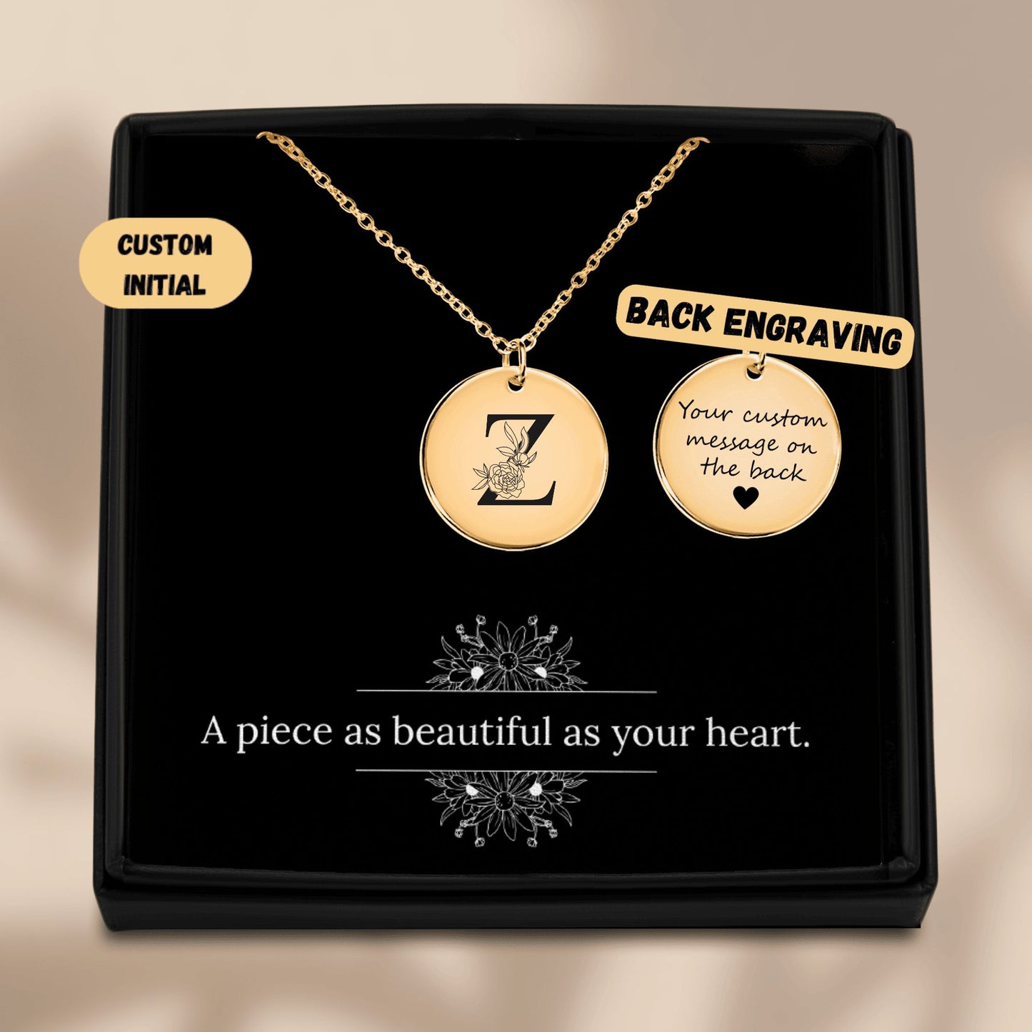 Floral Initial Necklace – Z