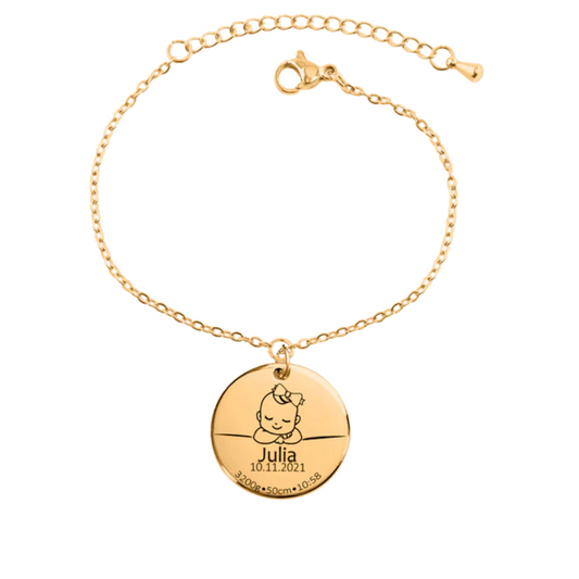Baby Birth Coin Bracelet