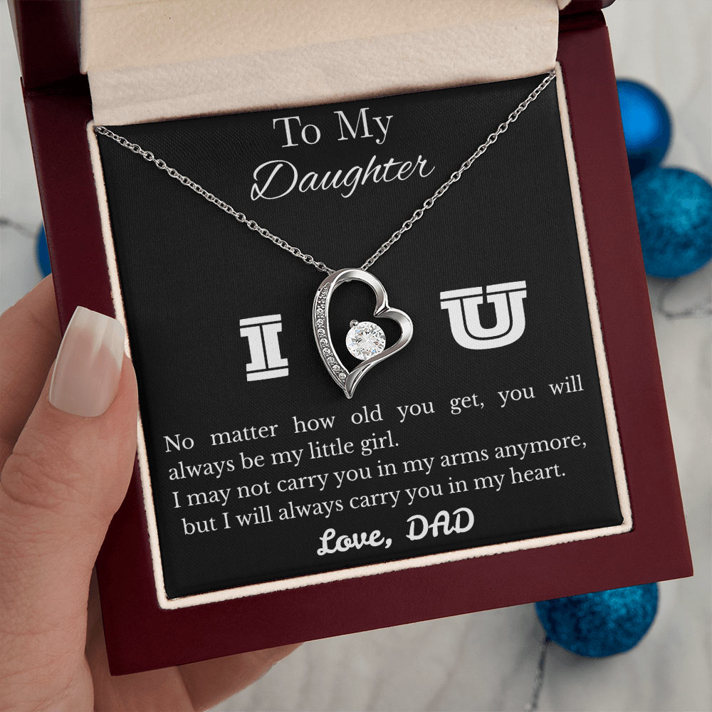 To My Daughter Necklace Gifts From Dad, Birthday Graduation Gift For Daughter From Dad, Necklaces For Women, Love Knot Forever Love