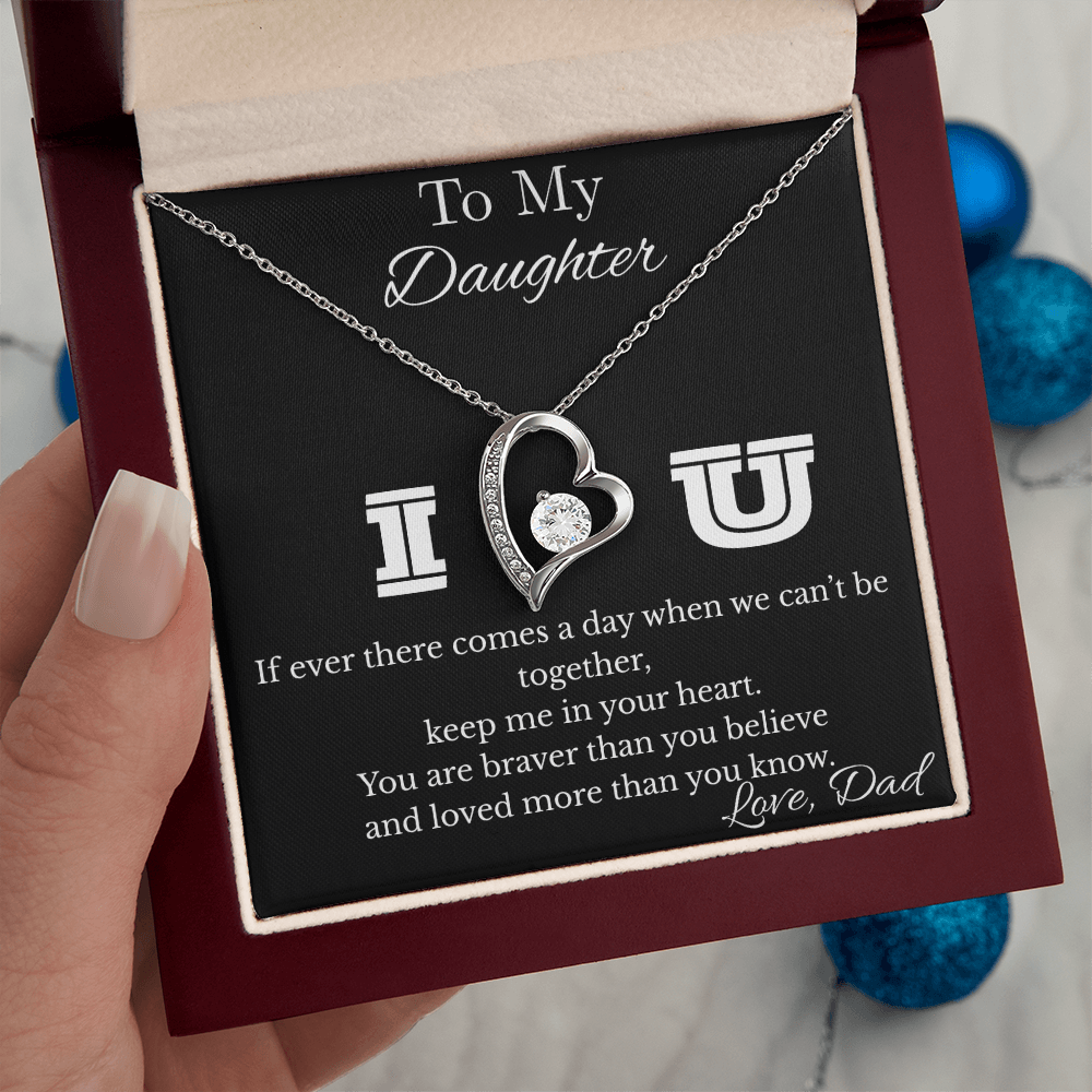 Daughter Necklace Birthday Gifts From Dad, To My Daughter Graduation Valentine's Day Christmas Gifts From Day, Love Knot Forever Love For Women, 21st Birthday Gift