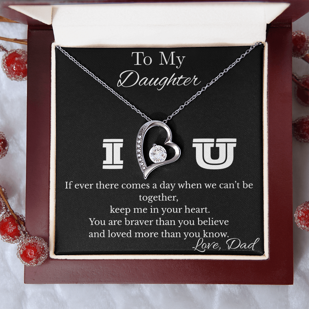 Daughter Necklace Birthday Gifts From Dad, To My Daughter Graduation Valentine's Day Christmas Gifts From Day, Love Knot Forever Love For Women, 21st Birthday Gift