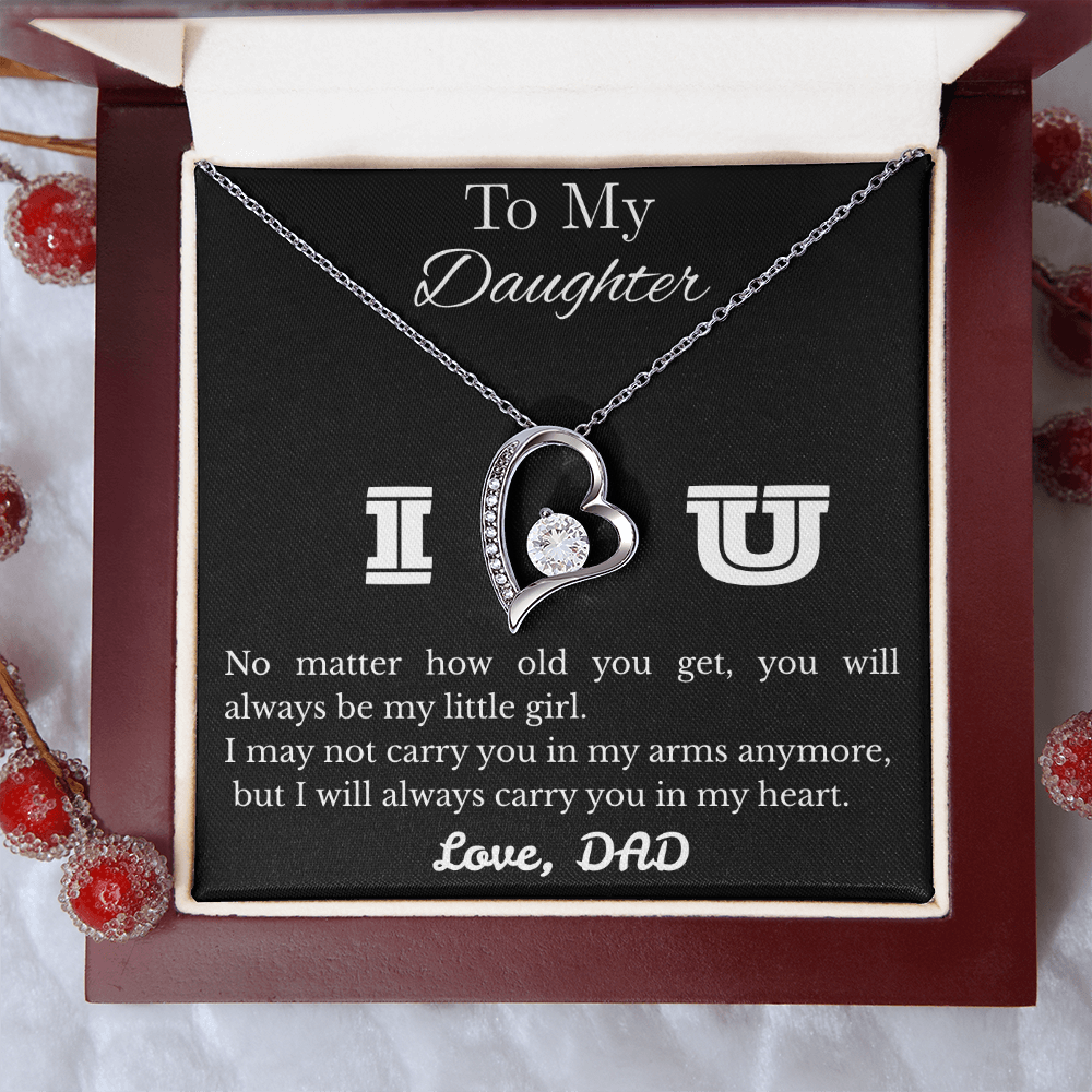 To My Daughter Necklace Gifts From Dad, Birthday Graduation Gift For Daughter From Dad, Necklaces For Women, Love Knot Forever Love