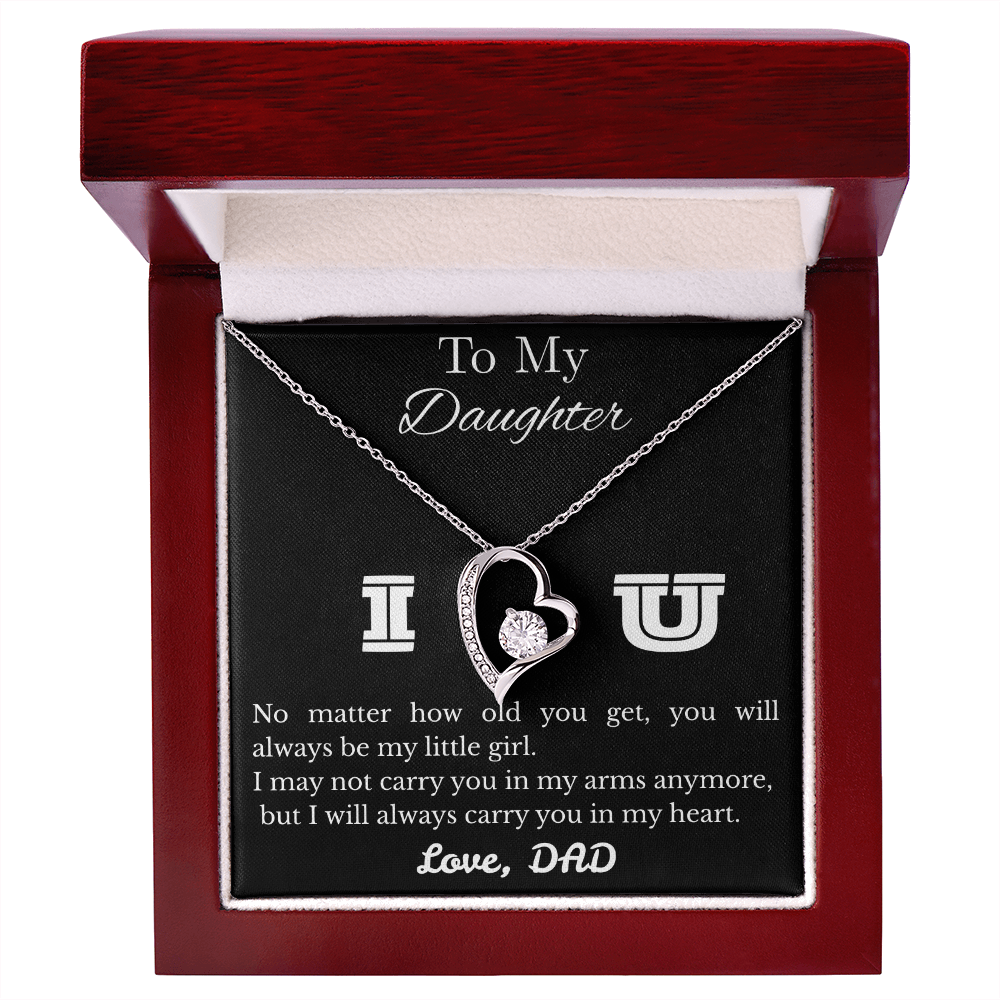 To My Daughter Necklace Gifts From Dad, Birthday Graduation Gift For Daughter From Dad, Necklaces For Women, Love Knot Forever Love