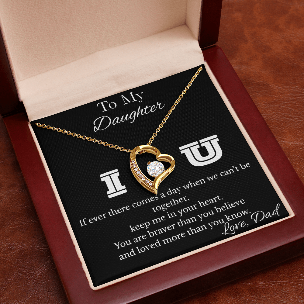 Daughter Necklace Birthday Gifts From Dad, To My Daughter Graduation Valentine's Day Christmas Gifts From Day, Love Knot Forever Love For Women, 21st Birthday Gift