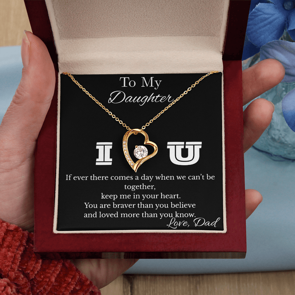 Daughter Necklace Birthday Gifts From Dad, To My Daughter Graduation Valentine's Day Christmas Gifts From Day, Love Knot Forever Love For Women, 21st Birthday Gift
