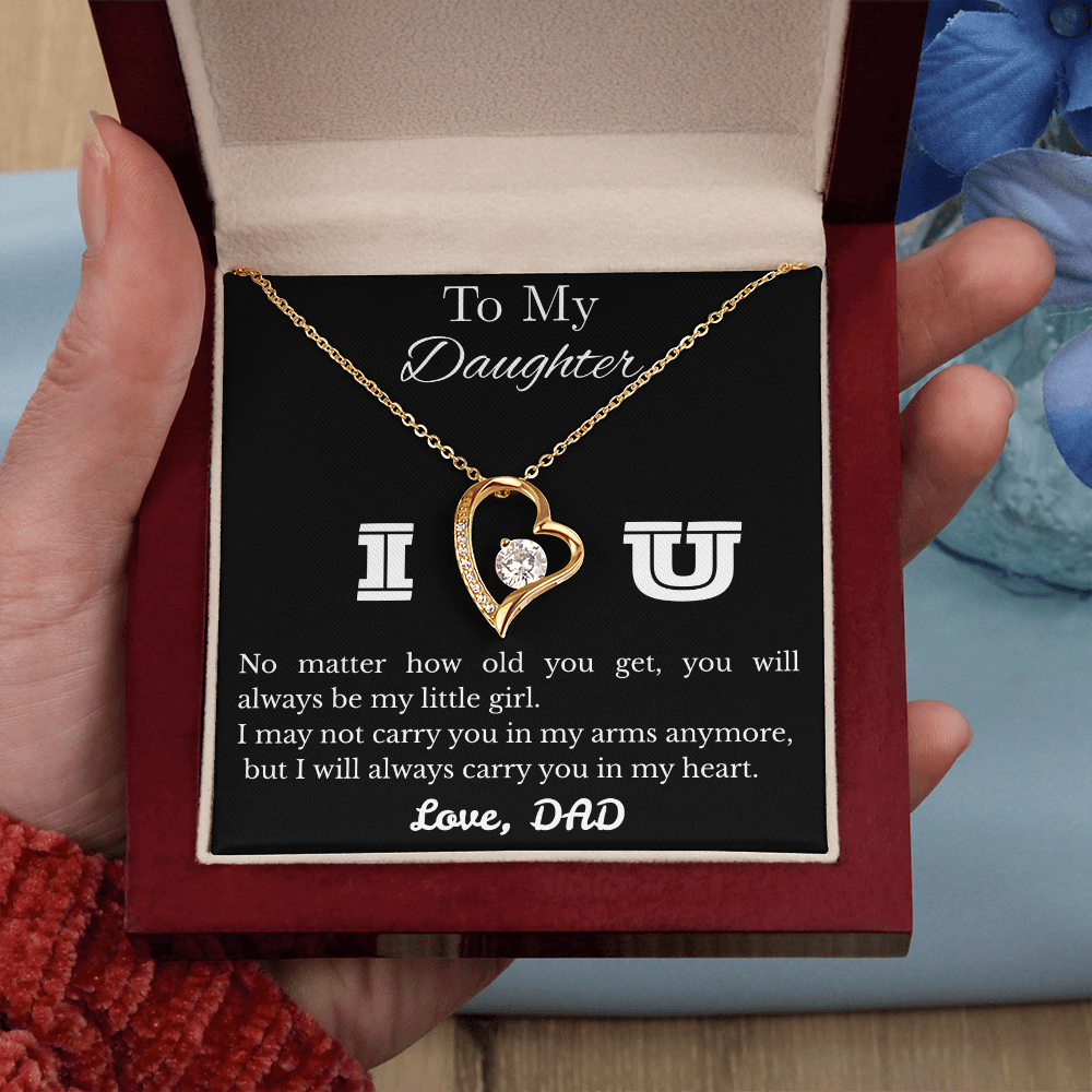 To My Daughter Necklace Gifts From Dad, Birthday Graduation Gift For Daughter From Dad, Necklaces For Women, Love Knot Forever Love