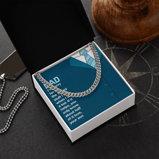 Birthday Gifts For Dad, Cuban Link Chain Necklace, Valentine's Day Gift From Daughter To Dad, From Son To Dad