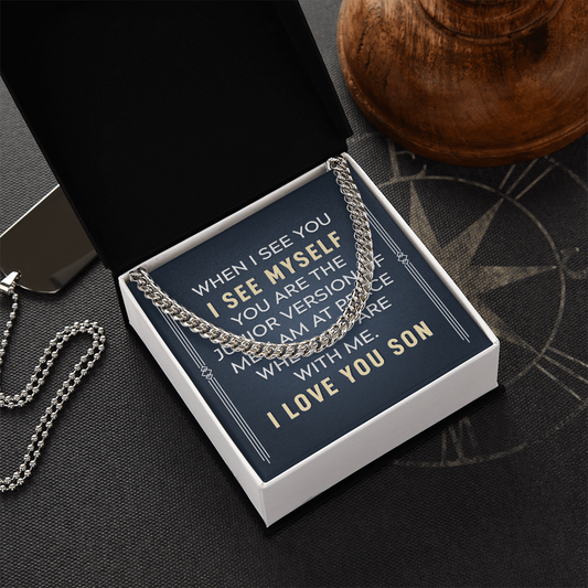 Birthday Gift For Son From Dad, To My Son Gift From Dad, Cuban Link Chain Necklace