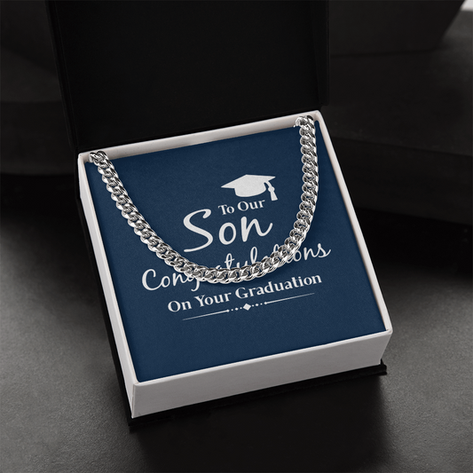 Class of 2025 Graduation Gift For Son, Cuban Link Chain Necklace For Son, Graduation Gifts For Son From Mom and Dad