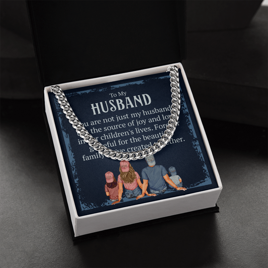 Valentines Gifts To My Husband From Wife, Cuban Link Chain Necklace For Husband, Fathers Day Gift For Husband From Loving Wife
