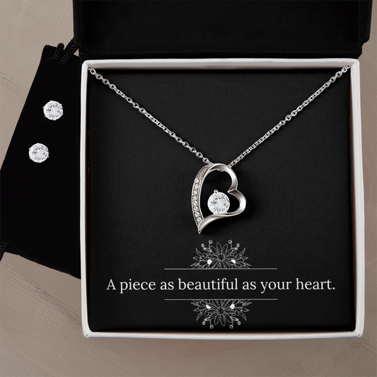 Heart Pendant with Earrings