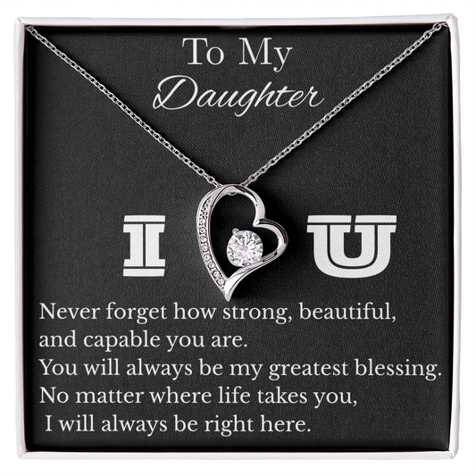 To My Daughter Necklace Gift From Mom and Dad, Birthday Gifts For Daughter From Mom, Love Knot Forever Love For Women