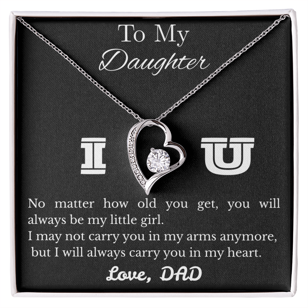 To My Daughter Necklace Gifts From Dad, Birthday Graduation Gift For Daughter From Dad, Necklaces For Women, Love Knot Forever Love