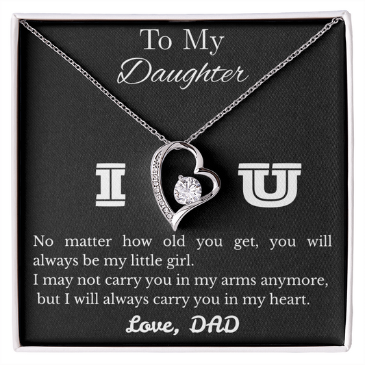To My Daughter Necklace Gifts From Dad, Birthday Graduation Gift For Daughter From Dad, Necklaces For Women, Love Knot Forever Love
