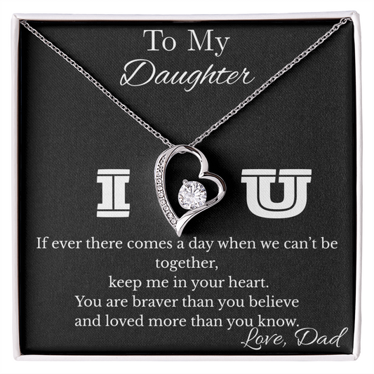 Daughter Necklace Birthday Gifts From Dad, To My Daughter Graduation Valentine's Day Christmas Gifts From Day, Love Knot Forever Love For Women, 21st Birthday Gift