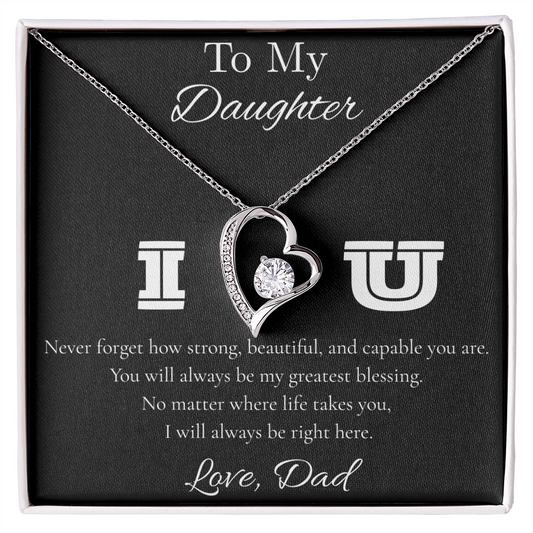 To My Daughter Gifts From Dad, Daughter Necklace Gifts From Dad, Birthday Graduation Gift Necklace, Love Knot Forever Love Jewelry Gift For Women