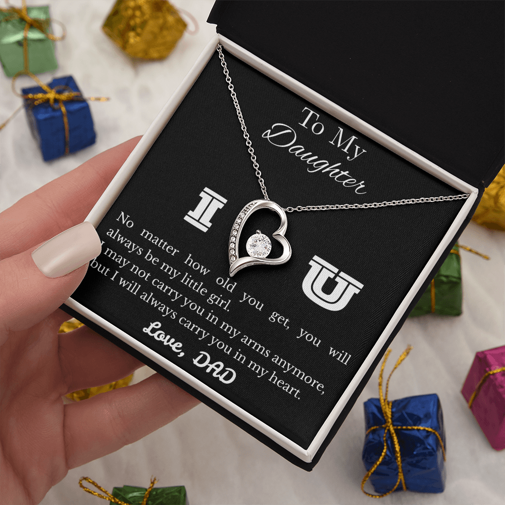 To My Daughter Necklace Gifts From Dad, Birthday Graduation Gift For Daughter From Dad, Necklaces For Women, Love Knot Forever Love