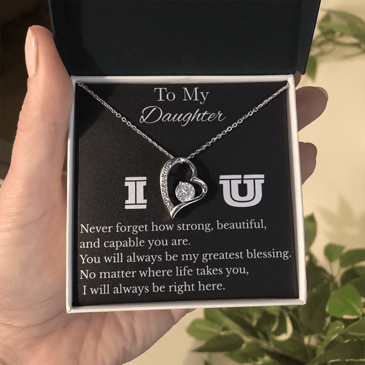 To My Daughter Necklace Gift From Mom and Dad, Birthday Gifts For Daughter From Mom, Love Knot Forever Love For Women