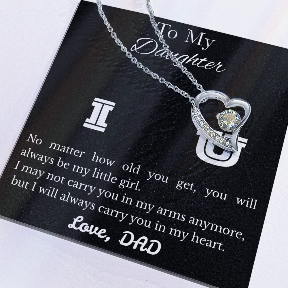 To My Daughter Necklace Gifts From Dad, Birthday Graduation Gift For Daughter From Dad, Necklaces For Women, Love Knot Forever Love