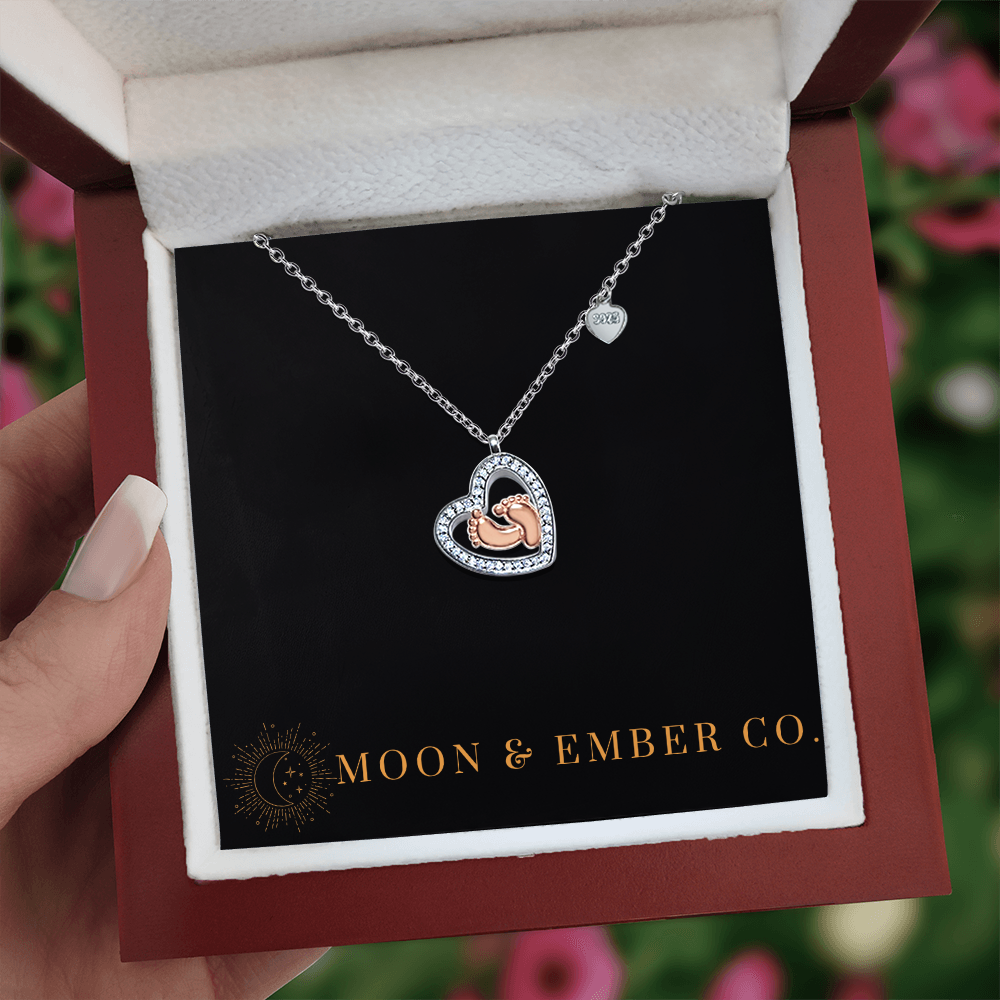 Baby Feet w/Heart Necklace