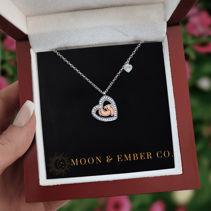 Baby Feet w/Heart Necklace