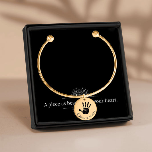 Actual Hand Print Coin Bangle