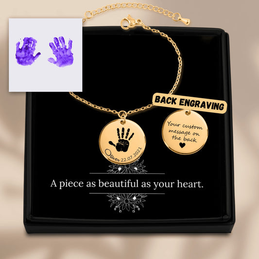 Hand Print Coin Bracelet